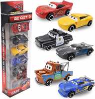 PLUSPOINT 6pc Metal Die Cast Mini Cars McQueen Derby Racers Series Metal Movie Vehicles Cars 1:64 for Competition and Story Play, Multicolour, 6-Pack (McQueen 6pc)