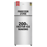 Lowest - Haier 240 Litres 2 Star Frost Free Double Door Refrigerator with Anti-bacterial Gasket (HEF-252EGS-P, Moon Silver)
