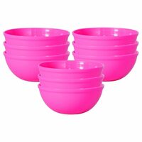 WONDER Sigma 1000 Microwave Safe Multipurpose Plastic Bowl Set, 12 pc Bowl 650 ml, Pink Color