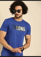  BEING HUMAN Solid Men Round Neck Blue T-Shirt on Flipkart
