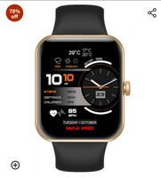 Maxima New Samurai Smartwatch 1.85", 1st Time Call Accept Feature, Hindi Language Support, 600Nits Brightness, Longer Battery, in-App GPS,100+ Watch Faces, Multisport Modes,HR/SpO2 (Gold Black) 