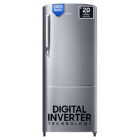 SAMSUNG 183 Litres 3 Star Direct Cool Single Door Refrigerator with Anti-Bacterial Gasket (RR20C1723S8/HL, Elegant Inox)