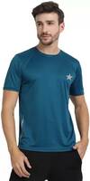 Henzila Solid Men Round Neck Blue T-Shirt