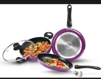 MILTON Pro Cook Kitchen Jewel Set of 3, Dark Purple Induction Bottom Non-Stick Coated Cookware Set on Flipkart