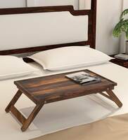 Kennewick Sheesham Wood Portable Table in Scratch Resistant Provincial Teak Finish,