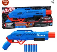 Nerf Alpha Strike Big Cat DB-2 Blaster,Double-Barrel Blasting, Fires 2 Darts in a Row,Includes 8 Official Nerf Elite Darts