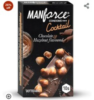 Manforce  10 Sheets Cocktail Chocolate & Hazelnut Flavoured Condoms India’s No. 1* Condom Brand| Lubricated Latex Condoms|  Min qty 2