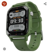 Fire-Boltt Tank 1.85" Outdoor Rugged Bluetooth Calling Smart Watch, 123 Sports Mode, 8 UI Interactions, Built in Speaker & Mic, 7 Days Battery (Green) 