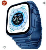 Fire-Boltt Gladiator 1.96" Biggest Display Luxury Stainless Steel Smart Watch with Bluetooth Calling, Voice Assistant &123 Sports Modes, 8 Unique UI Interactions, 24/7 Heart Rate Tracking (Blue) 