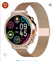 Vibez by Lifelong Ornate Smartwatch For Women with HD Display|Body Temprature |24x7 Heart Rate & SpO2 Tracking|8 Sports Mode|Sleep Monitor|IP67|7 days Battery Backup (VBSWW450, 1 Year Manufacturer Warranty, Gold) 
