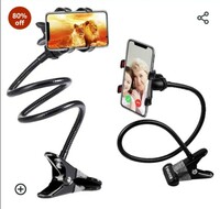 Sounce Mobile Stand Holder Metal Built - Cell Phone Stand Perfect for Video Table Online Class Home Bed Flexible Charging Hand Bike Movie Office Gift Desktop Heavy Duty Lazy Mount Multi Angle Clamp 