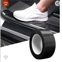  Sounce High Gloss Anti Scratch Black Carbon Fiber Paint Protection Film Tape for Car Seal Anti-Dust Waterproof Strip Door Edge Cover Guard Step Cover Tape for Protection and Decoration (Black) 