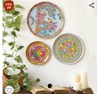 RITUALISTIC Madhubani Wall Plates- Set of 3 |Home Decor | Painting | Divine | Intricate Designs