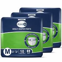 Adult Diaper Pants, Medium 75 - 100 Cm (30"- 40"), Unisex, Leakproof, Elastic Waist, Wetness Indicator, Pack of 3, 30 Count