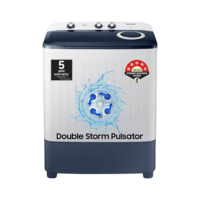 Samsung 6.5 kg 5 Star Semi Automatic Washing Machine with Double Strong Pulsator (WT65R2200LL/TL, Light Gray/Blue Base)
