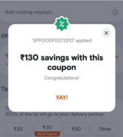 Swiggy Offer : Flat Rs.130 Off on Minimum order value of Rs.249