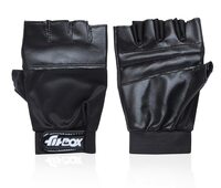 FitBox Sports Glove3 Gym Gloves, Foam Padded with Wrist Support, Gym Gloves/Cycling Gloves/Riding Gloves/Stretchable Gloves, Unisex, Black