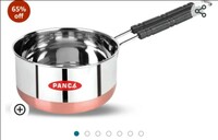 PANCA Tea Pan Stainless Steel Copper Bottom Sauce Pan Milk Pan Tapeli Patila Induction Base 1.5 Litre Sauce Pot Milk Boiler with Handle (1500 ml)
