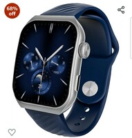 boAt Ultima Vogue Smart Watch with 1.96" AMOLED Curved Display, BT Calling, Functional Crown, Widget Control, Always on Display, HR & SpO2 Monitoring, IP67(Deep Blue)