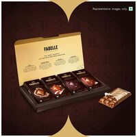 Fabelle The Bars Quartet - Diwali Chocolate Gift Pack, 4 Assorted Large Luxury Chocolate Bars, Premium Packaged Gift Chocolate Box, Centre-Filled Bars, Best Diwali Gift For Family, 519g