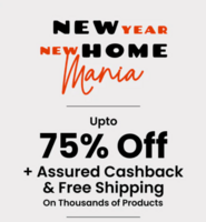 Pepperfry New Year New Home Mania - Upto 75% OFF And Assured Cashback + Free Shipping