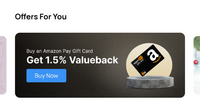 Amazon Gift Card with 1.5% Discount with One Card