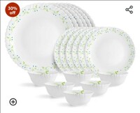 Cello Opalware Dazzle Series Tropical Lagoon Dinner Set, 18 Units