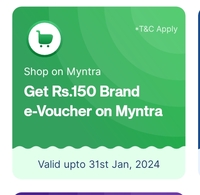 Get 150rs brand voucher for shopping of rs 1000 on Myntra using payzapp 