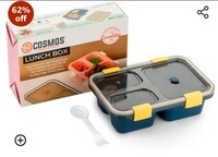  E-COSMOS Lunch Box for Kids, Lunch Box for Kids – 3 Compartment Insulated Lunch Box Tiffin Box for Boys, Girls, School & Office Men (3 Compartment Lunch Box) (Multicolor) 