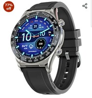 CrossBeats Monarch 1.43” UHD Infinite Round Display Smart watch for Men and Women| | Advanced Bluetooth Calling| 700 Nits| 125+Sports Modes| 500+ Watchfaces| Spo2 Tracking| 360*360 Pixels- (Black) 