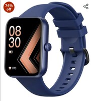 CrossBeats Ignite LYT MAX Smart Watch for Men Women, 1.9 Inch HD Display, Multiple Sports Mode, Spo2 Heart Rate BP Monitoring, 100+ Watch Faces, Built-in Calendar, 15 Days Battery-Blue 