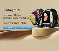 Amazon Extra Rs.100 Off on Smartwatches via Coupon Code For Prime Members 