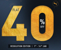 Puma End Of Season Sale - Flat 40% Off + Extra 5% on Prepaid Order (1st - 14th Jan)