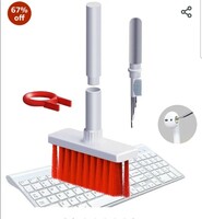 Sounce Cleaning Soft Brush Keyboard Cleaner 5-in-1 Multi-Function Computer Cleaning Tools Kit Corner Gap Duster Keycap Puller for Bluetooth Earphones Lego Laptop AirPods Pro Camera Lens (Red)