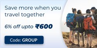 Get 6% off upto Rs.600 on Your Group Bookings