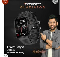  Fire-Boltt Gladiator 1.96" Biggest Display Smart Watch with Bluetooth Calling, Voice Assistant &123 Sports Modes, 8 Unique UI Interactions, SpO2, 24/7 Heart Rate Tracking (Black) 