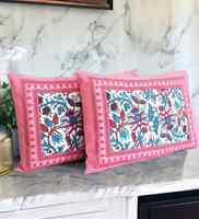 Pink Traditional 180 TC Cotton Pack of 2 Pillows Covers,   By AJ home