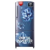 SAMSUNG 183 Litres 4 Star Direct Cool Single Door Refrigerator with Anti-Bacterial Gasket (RR20C1724CU/HL, Camellia Blue)