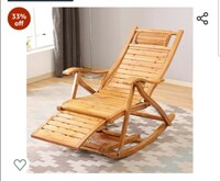 Urbancart ® Relax Bamboo Wooden Rocking Chair for Home Living Room and Outdoor Lounge, Brown (Design-1) 