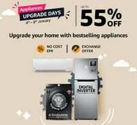 Appliances Upgrade Days [4th-8th Jan] up to 55% OFF + 10% off with HDFC Cards 