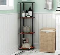 DECO INDIA 4 Tier Wooden Multipurpose Turn-N-Tube Engineered Wood End Table Beside Sofa Side Table Corner Night Stand For Hallway Living Room Bed Room Home Office(Pack Of 1,Teak Natural,Size-Medium)