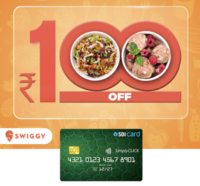 Get Rs.100 off on Swiggy with SBI SimplyClick Credit Card