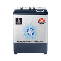 SAMSUNG 6.5 kg 5 Star Semi Automatic Washing Machine with Double Strong Pulsator (WT65R2200LL/TL, Light Gray/Blue Base)