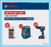Bosch Brands Days Upto 30% Off + No Cost EMI (6th to 7th Jan)
