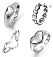 1Piece Metal Vintage Bohemia Finger Rings Antique Silver Carvings for Women. Metal Silver Plated Ring