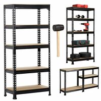  Adjustable Set of 5-Shelf Metal Storage