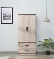 Hatsu 2 Door Wardrobe in Vintage Oak Finish with 2 Drawers