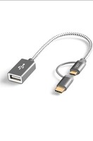 Amazon Sample @199- CableCreation Micro USB + Type C to USB 2.0 Female Cable 0.6FT, Short USB C and Micro USB OTG Cable Compatible with Pixel 3 XL 2 XL, Galaxy S20/S10/S10+/S9/S9+, 0.18m Space Gray [account specific]