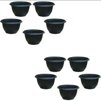 [Sample @199] SHOPMEFAST Plastic Corfu Nursery Pot Set, Plastic Flower Pots, Plastic Plant Containers Set (Size : 7 inches) (Black - Pack of 10)