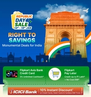 Flipkart Republic Day Sale Upto 80% off + 10% Off on ICICI Credit Card (14th - 19th Jan)